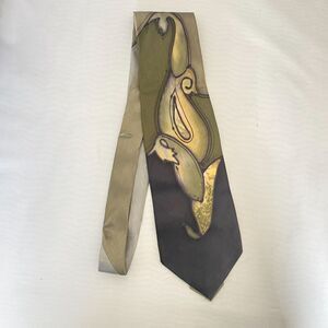 #5875 Robert Daskai Green and Blue Men's Necktie, Tie Signed 56 in x 4 in